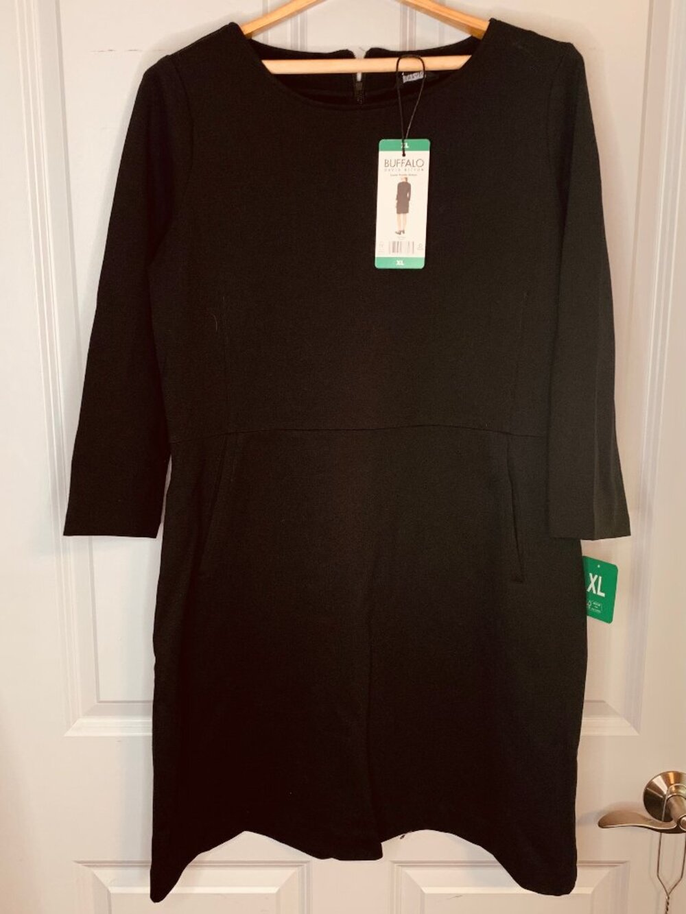 Buffalo David Bitton Women's Luxe Ponte Dress, Black, Size XL, NWT